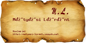 Mátyási Lóránt névjegykártya