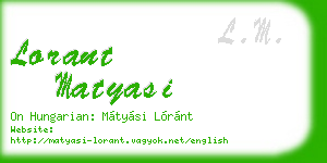 lorant matyasi business card